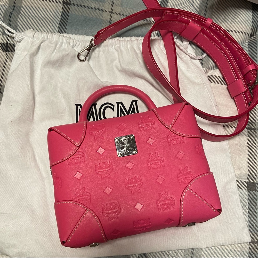 MCM logo embossed crossbody bag